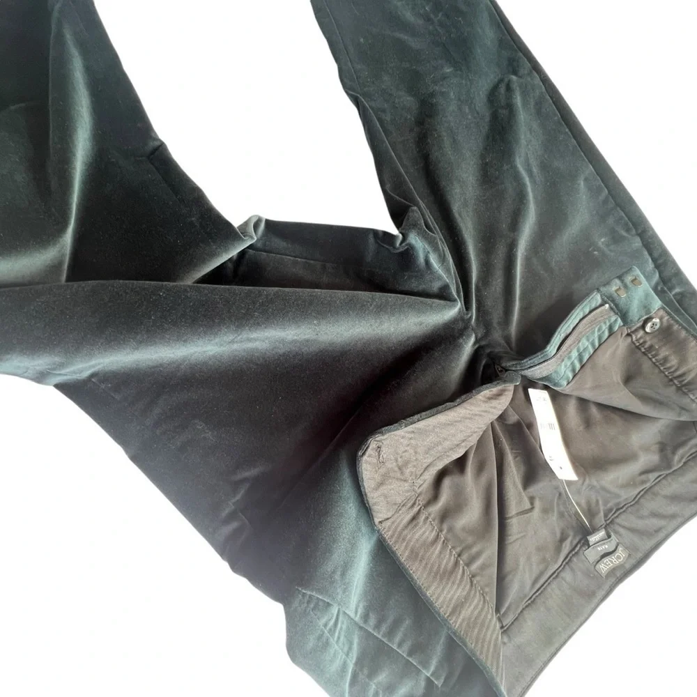 J.Crew Kate Straight-Leg Pant in Stretch Velvet in Black Color Size 12